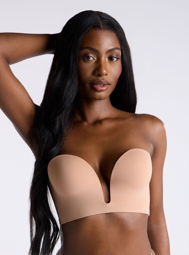Strapless U-wire microfibre multiway bra